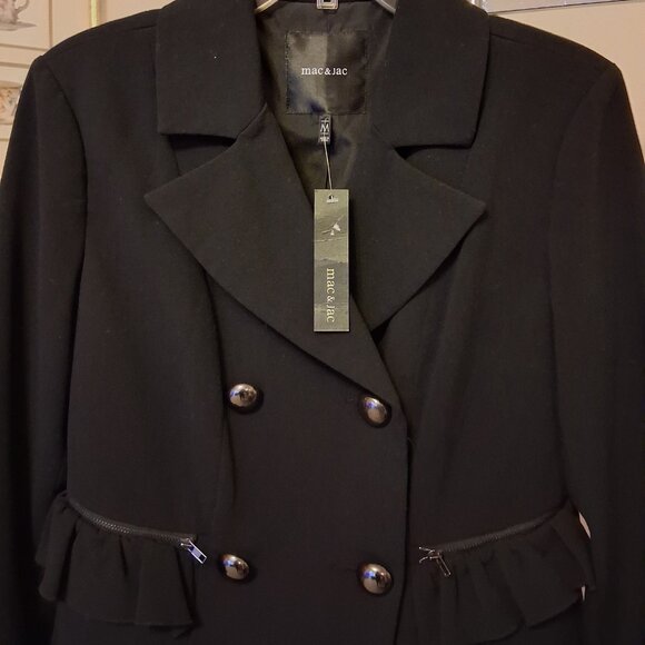 NWT mac & jac Women’s Double=Breasted Black Lined Blazer Lightweight Jacket 8 M - Picture 9 of 11